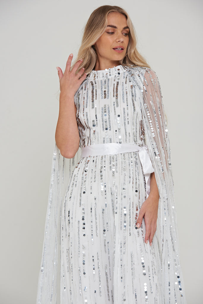 Calytrix Embellished Maxi Dress in White