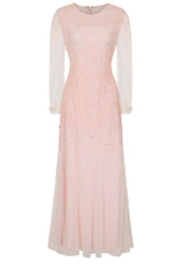 Carolyn Sequin Maxi Dress in Blush