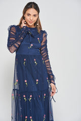 Celandine Floral Maxi Dress in Navy