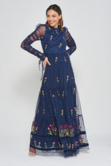 Celandine Floral Maxi Dress in Navy