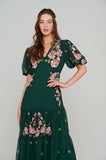Comfrey Floral Embroidered Drop Waist Midi Dress [FINAL SALE/CLEARANCE]*