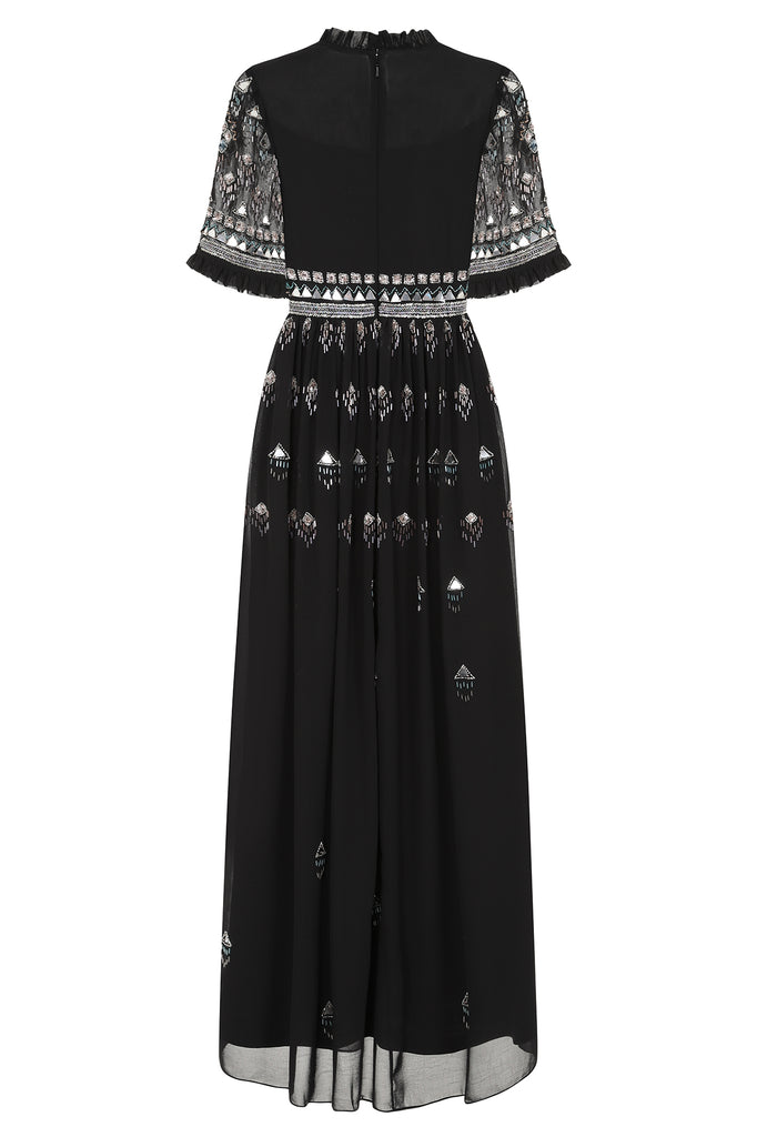 Cynthia Embellished Maxi Dress in Black
