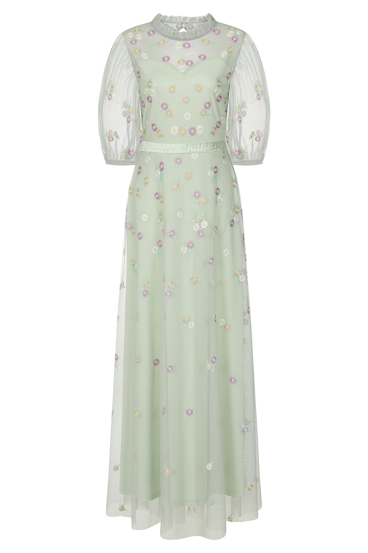 Deryn Green Daisy Embroidered Maxi Dress Frock and Frill Deryn Green Daisy Embroidered Maxi Dress Frock and Frill