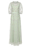 Deryn Green Daisy Embroidered Maxi Dress