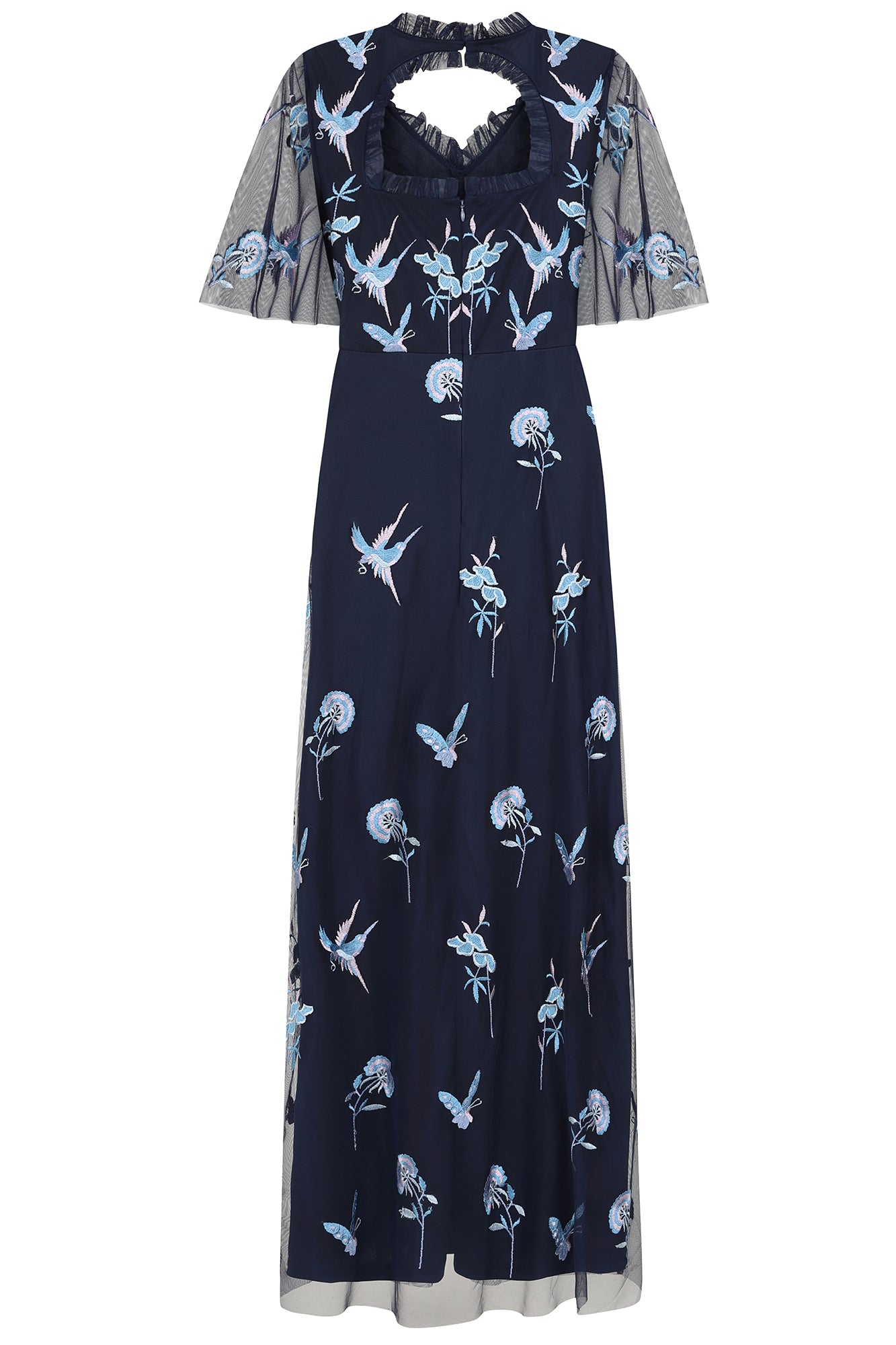 Einin Navy Embroidered Maxi Dress