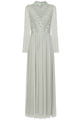 Elaine Seafoam Embellished Maxi Dress