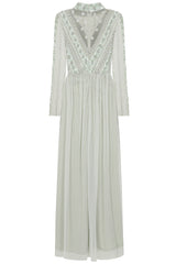 Elaine Seafoam Embellished Maxi Dress