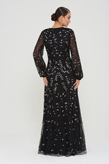 Eleanor Black Sequin Maxi Dress