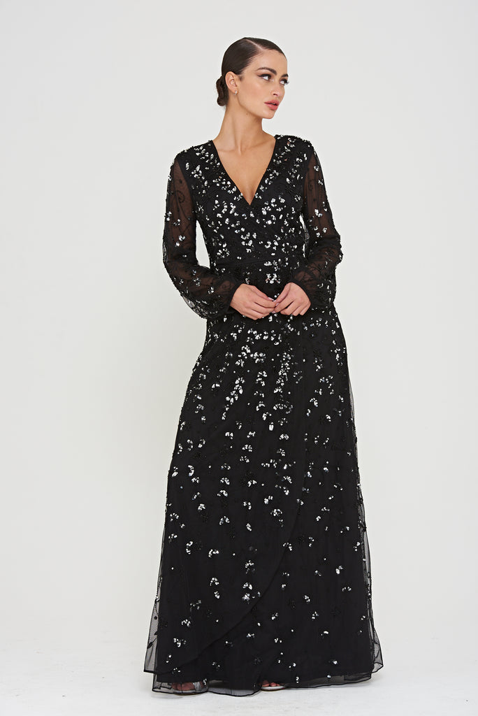 Eleanor Black Sequin Maxi Dress