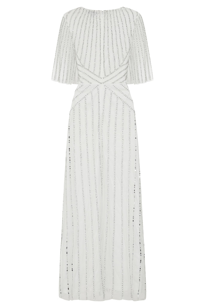 Evelyn Embellished Maxi Dress in White