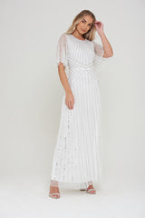 Evelyn Embellished Maxi Dress in White