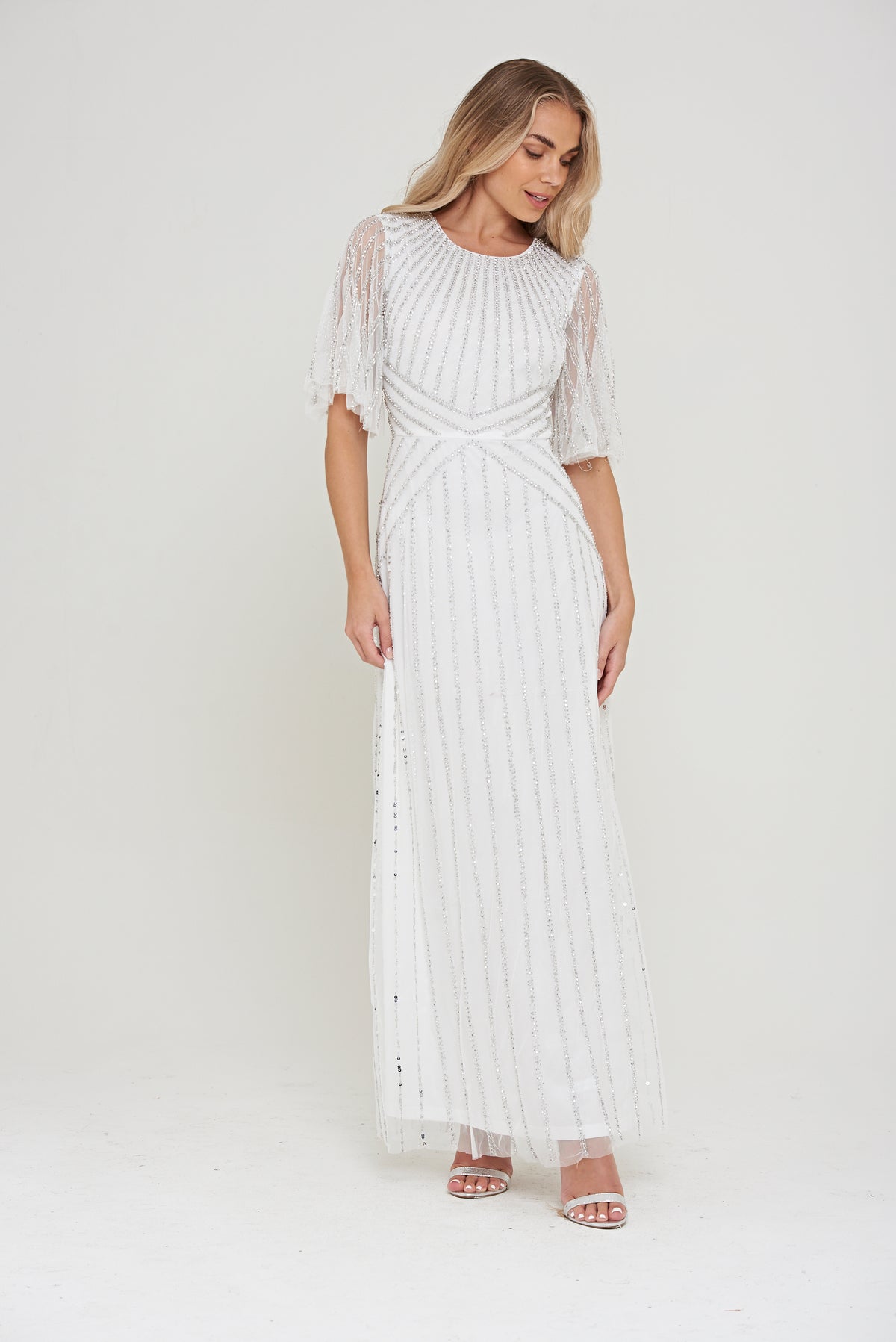 Evelyn Embellished Maxi Dress in White