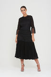 Ornella Black Lace Midi Dress