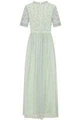 Fana Green Embellished Bodice Maxi Dress