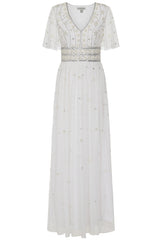 Gloria Embellished Maxi Dress - White