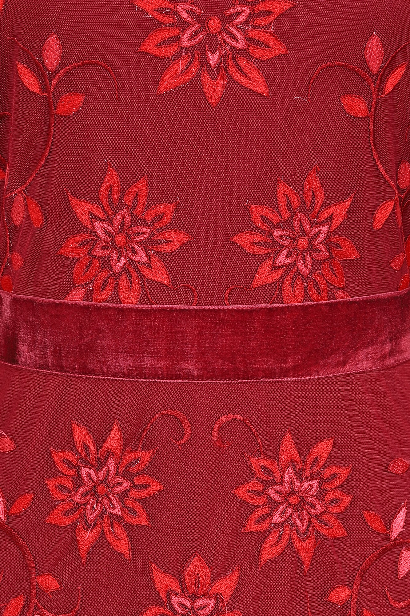 Holly Red Embroidered Maxi Dress