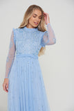 Isabel Long Sleeve Embellished Maxi Dress