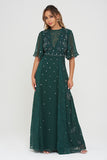 Ivy Embellished Maxi Dress with Lace Panels