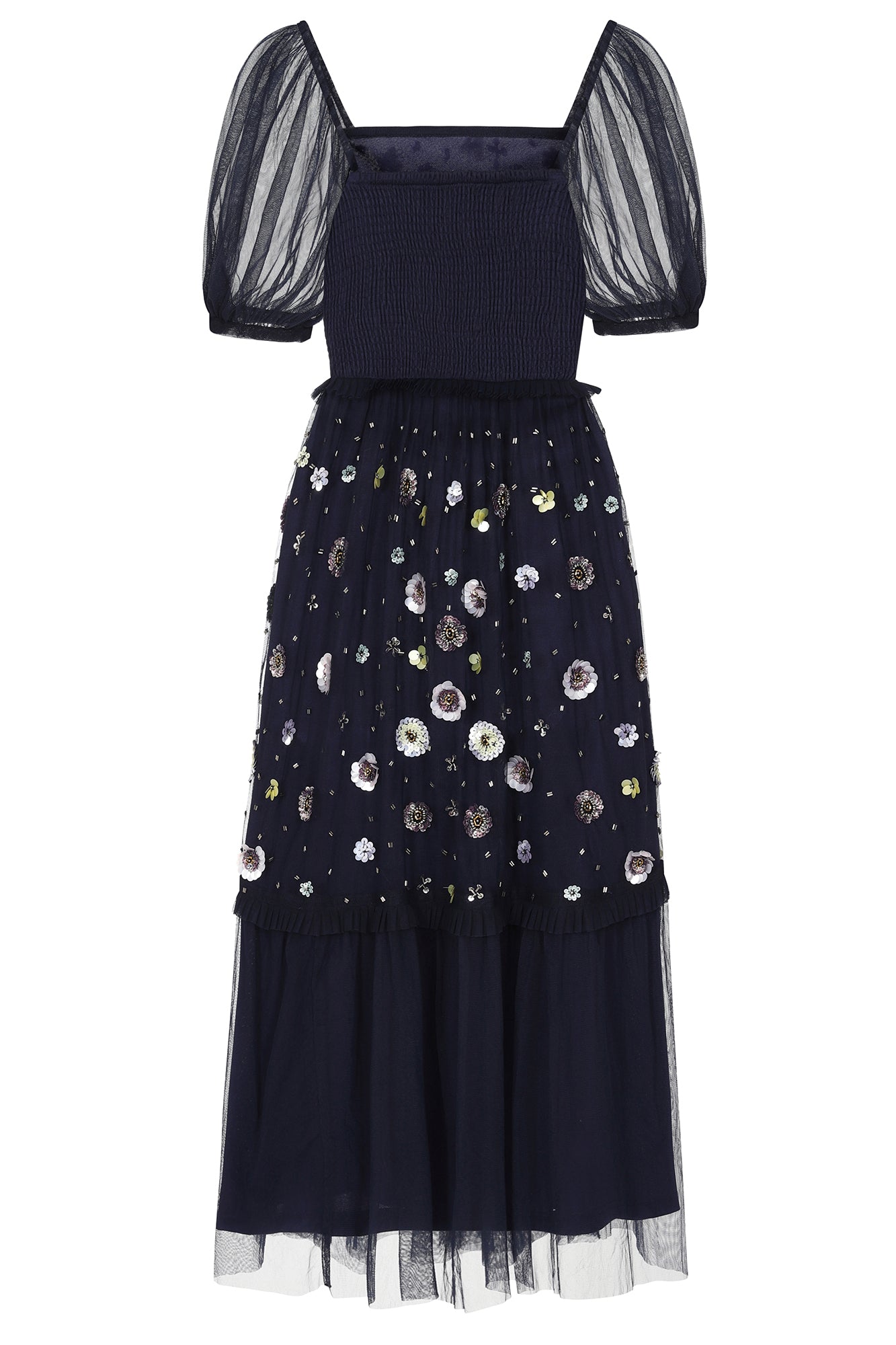 Jalin Floral Sequin Midi Dress - Navy