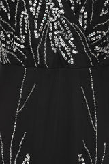 Josephine Black Embellished Maxi Dress