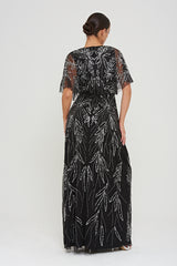 Josephine Black Embellished Maxi Dress