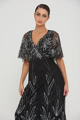 Josephine Black Embellished Maxi Dress