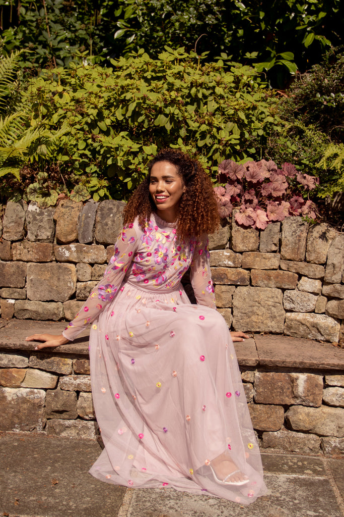 asos floral embroidered maxi dress - Main Image