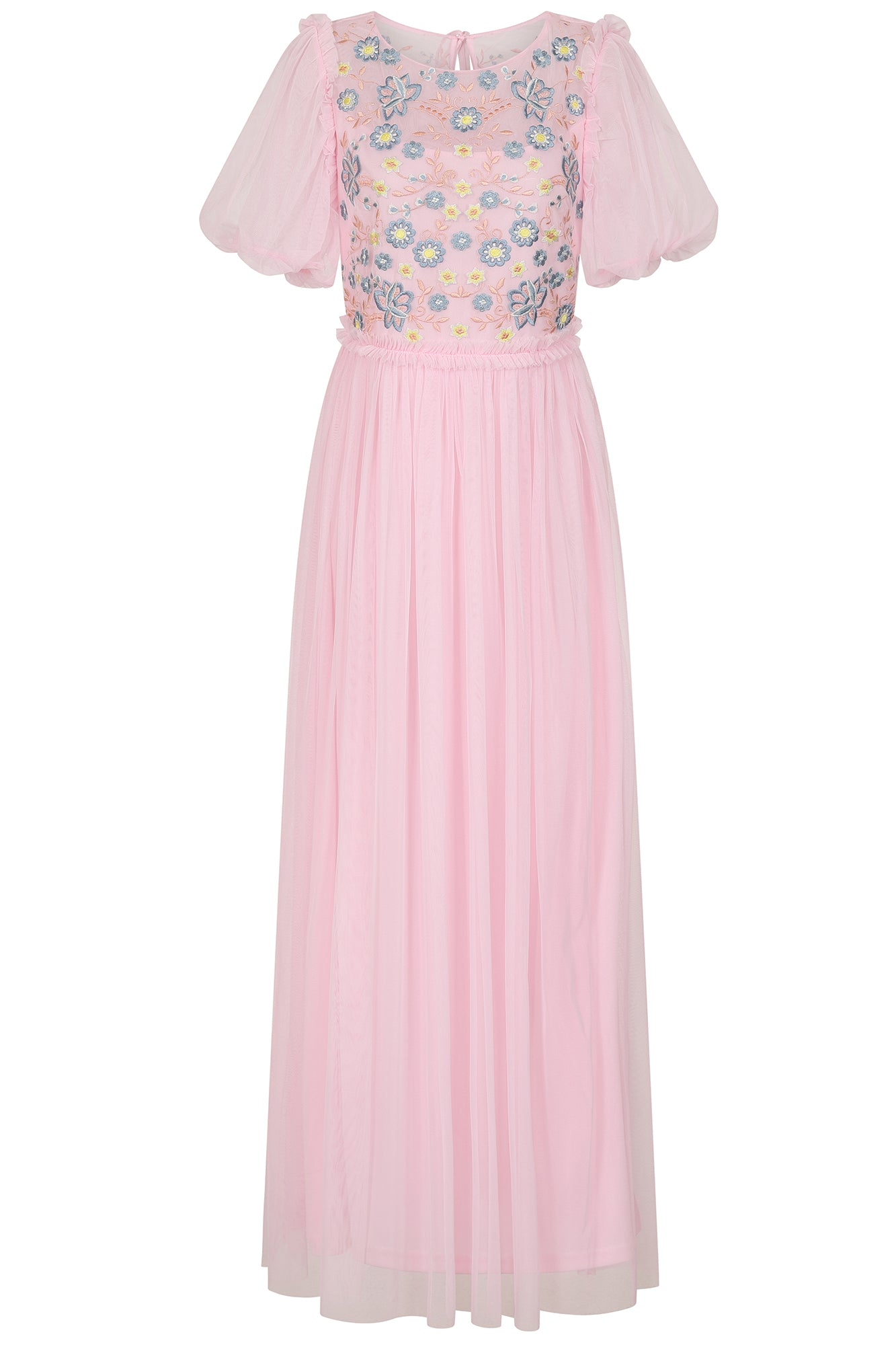 Laraline Floral Embroidered Maxi Dress in Blush