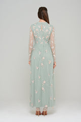 Loa Green Embroidered Maxi Dress