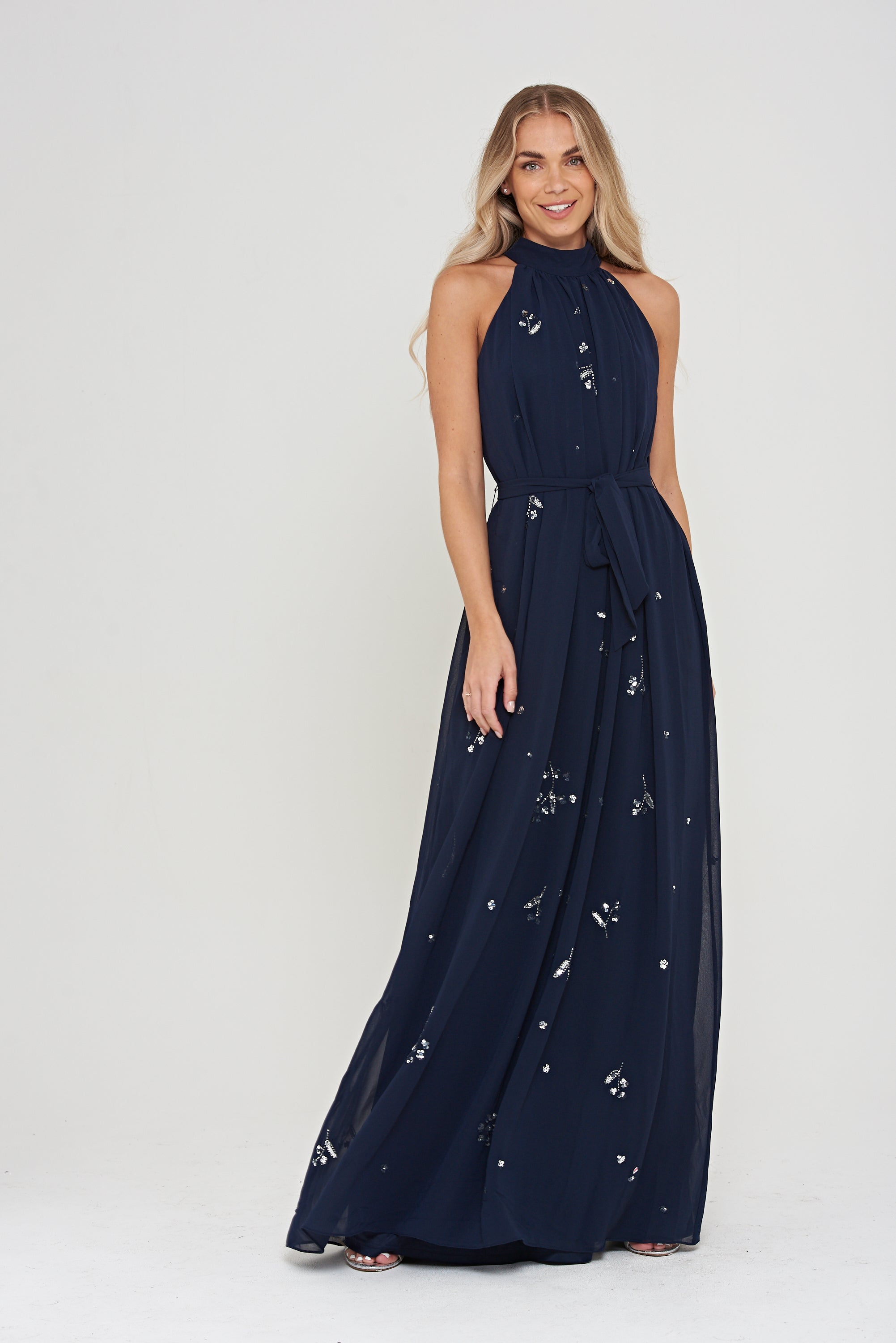 Lucille Embellished Halter Neck Maxi Dress Frock and Frill Lucille Embellished Halter Neck Maxi Dress Frock and Frill