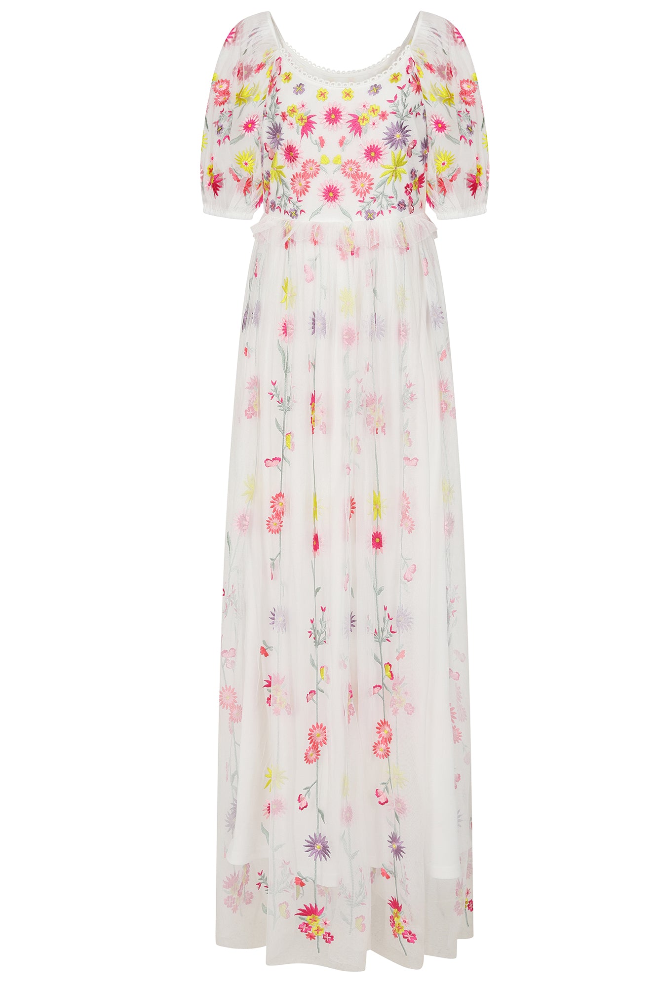 Luscinia White Floral Maxi Dress