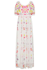 Luscinia White Floral Maxi Dress