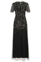 Matilda Sequin Maxi Dress in Black