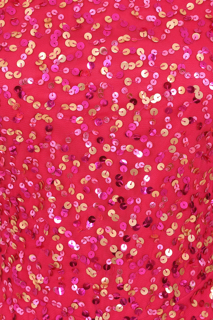 Matilda Sequin Maxi Dress in Fuchsia