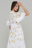 Mavis White Floral Embroidered Maxi Dress