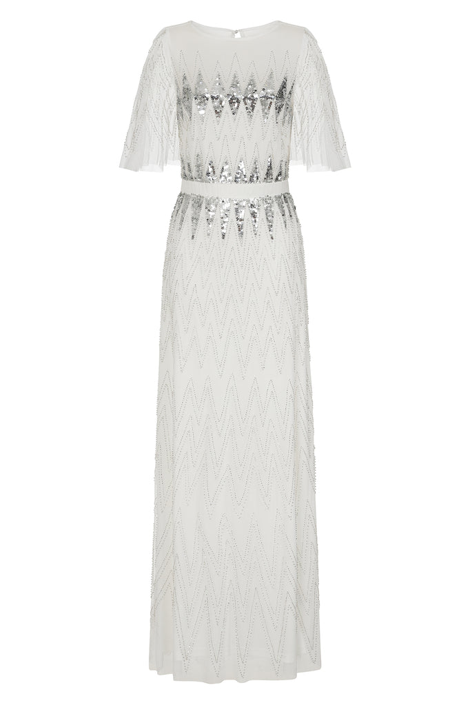 Maxine Embellished Maxi Dress in White