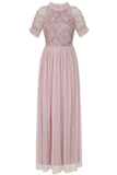 Nancy Blush Embellished Bodice Maxi Dress