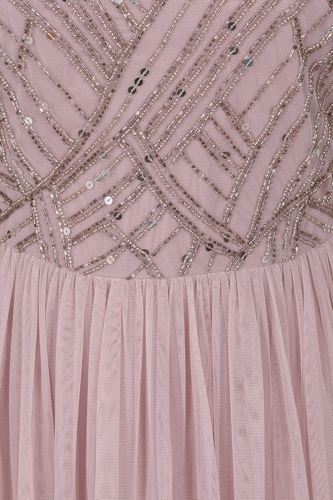 Nancy Blush Embellished Bodice Maxi Dress