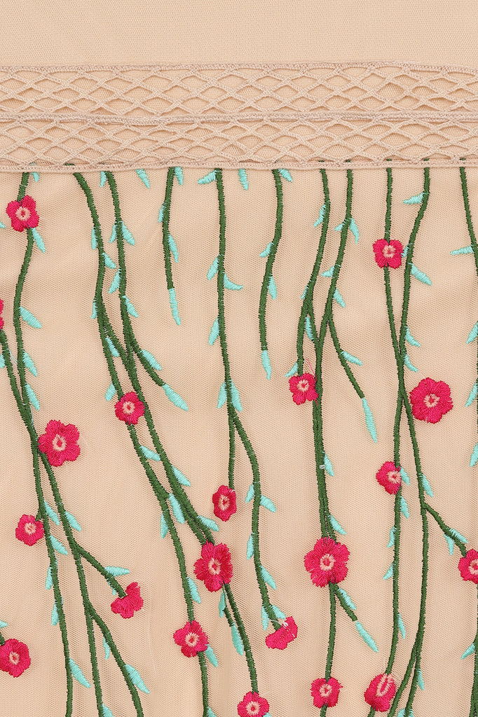 Natalie Floral Embroidered Midi Dress