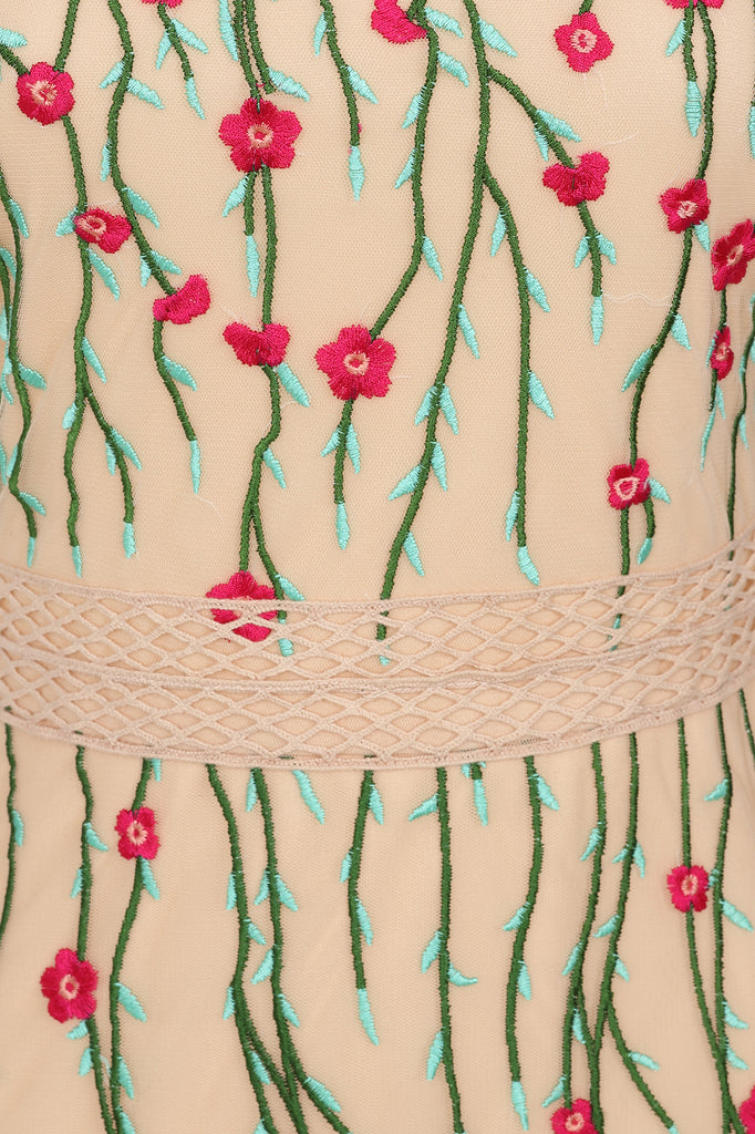 Natalie Floral Embroidered Midi Dress
