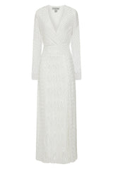 Priscilla White Embellished Maxi Dress