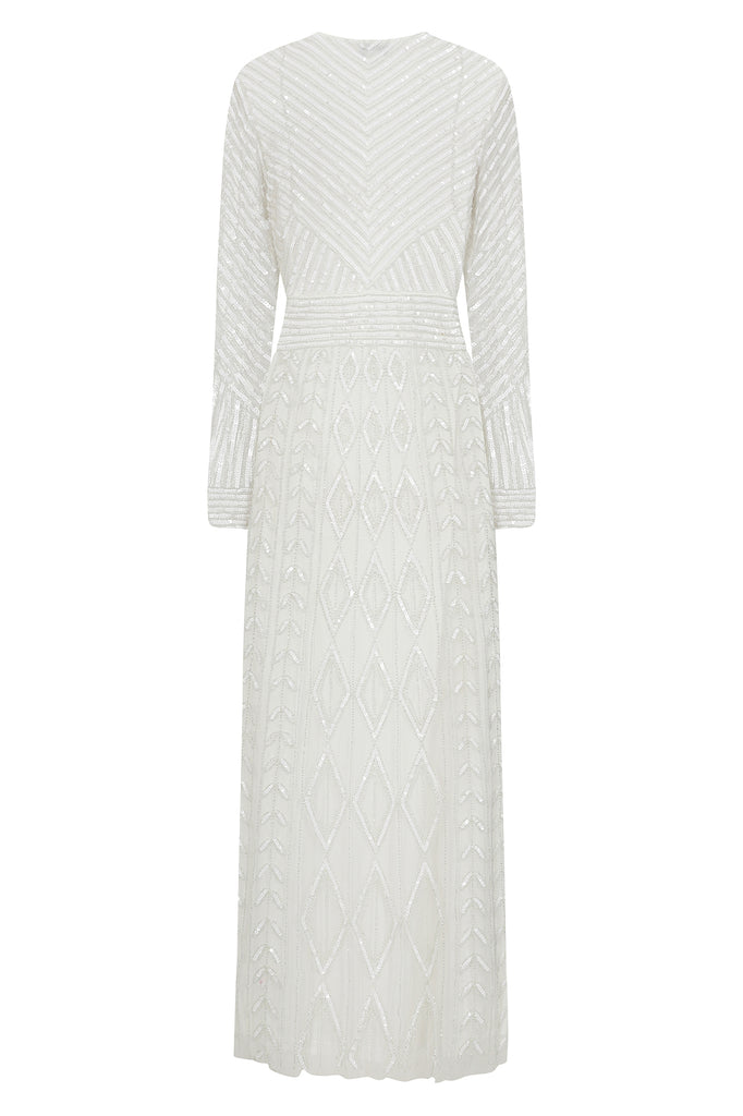 Priscilla White Embellished Maxi Dress