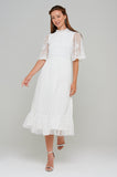 Rosamond White Embellished Bodice Midi Dress