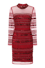 Rowan Embellished Dress - Red