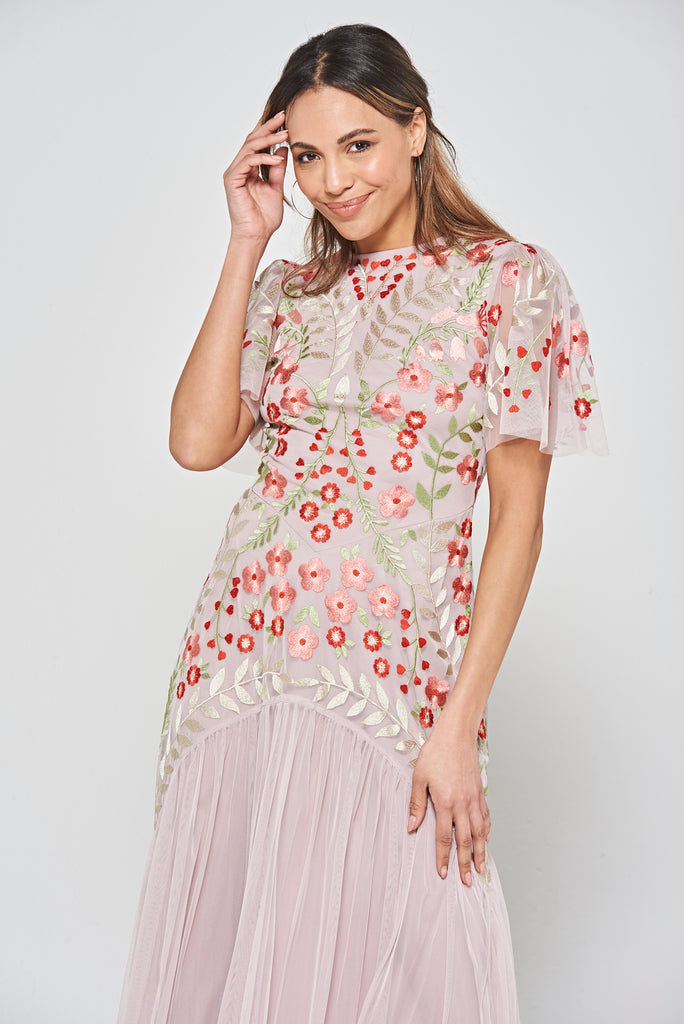 Sarika Blush Floral Maxi Dress