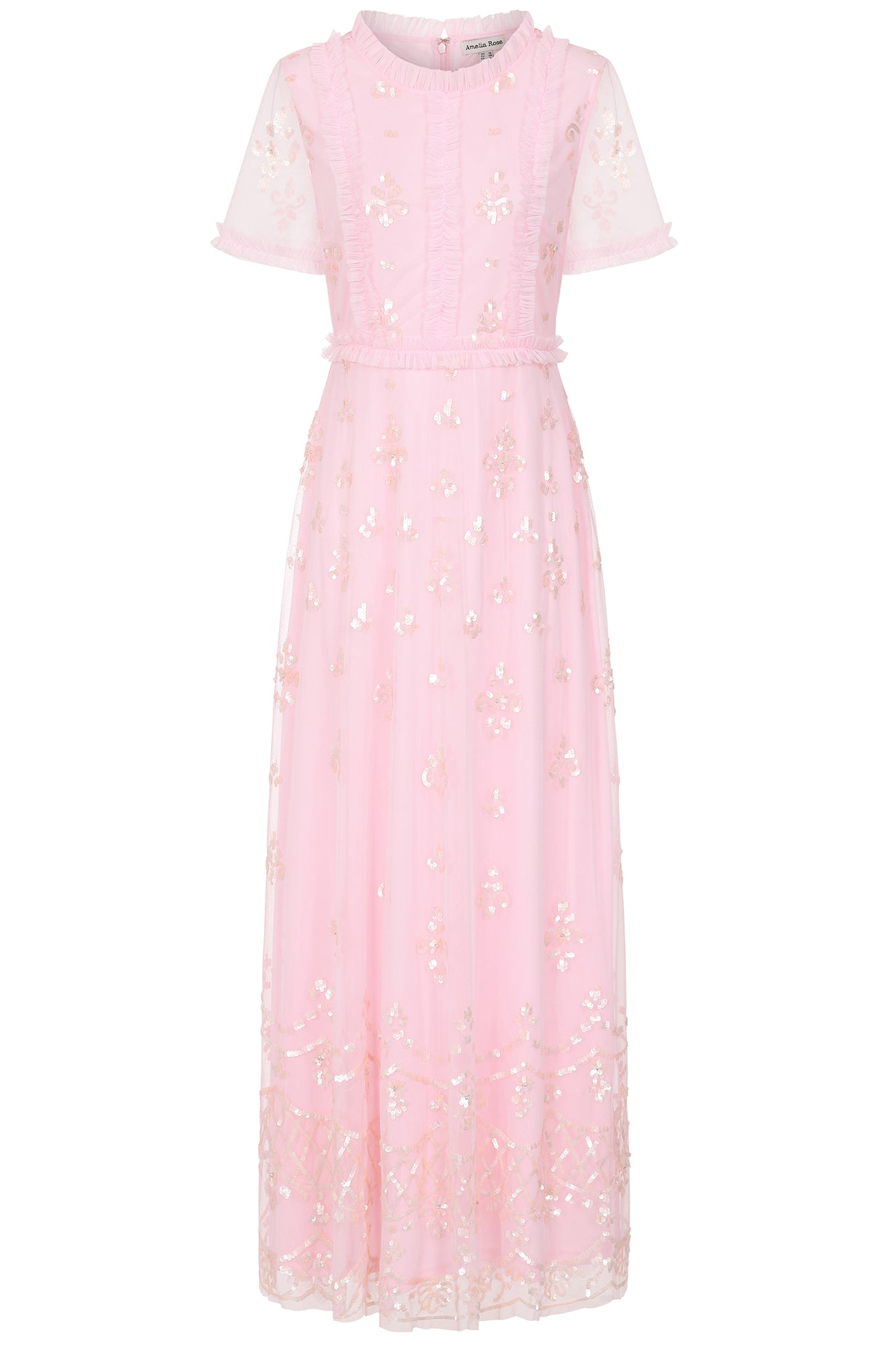 Shirley Sequin Maxi Dress in Blush Pink