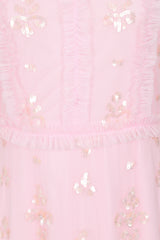 Shirley Sequin Maxi Dress in Blush Pink