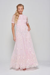 Shirley Sequin Maxi Dress in Blush Pink