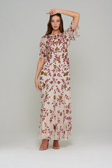 Tori Cream Sequin Maxi Dress