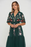 Verbena Floral Embroidered Midi Dress